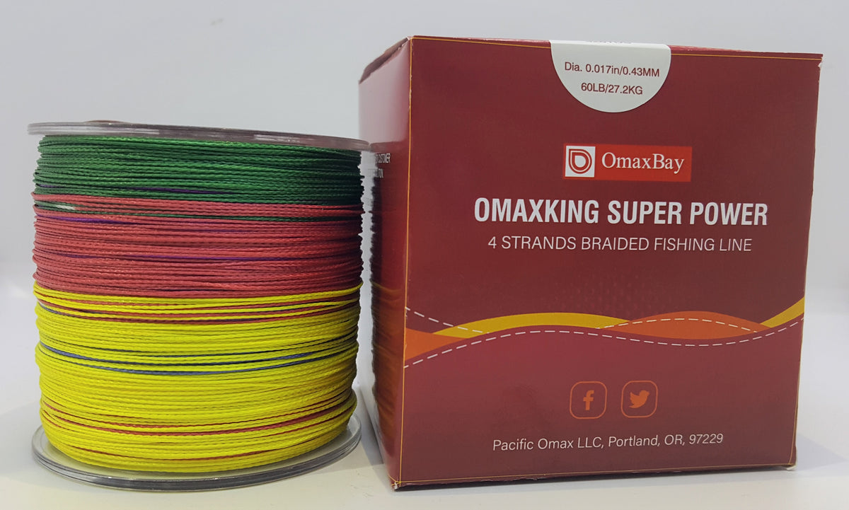 X4 Braided Fishing Line-328yd-60LB-Multi Color OmaxBay X4 Braided Fishing Line-328yd-60LB-Multi Color OmaxBay