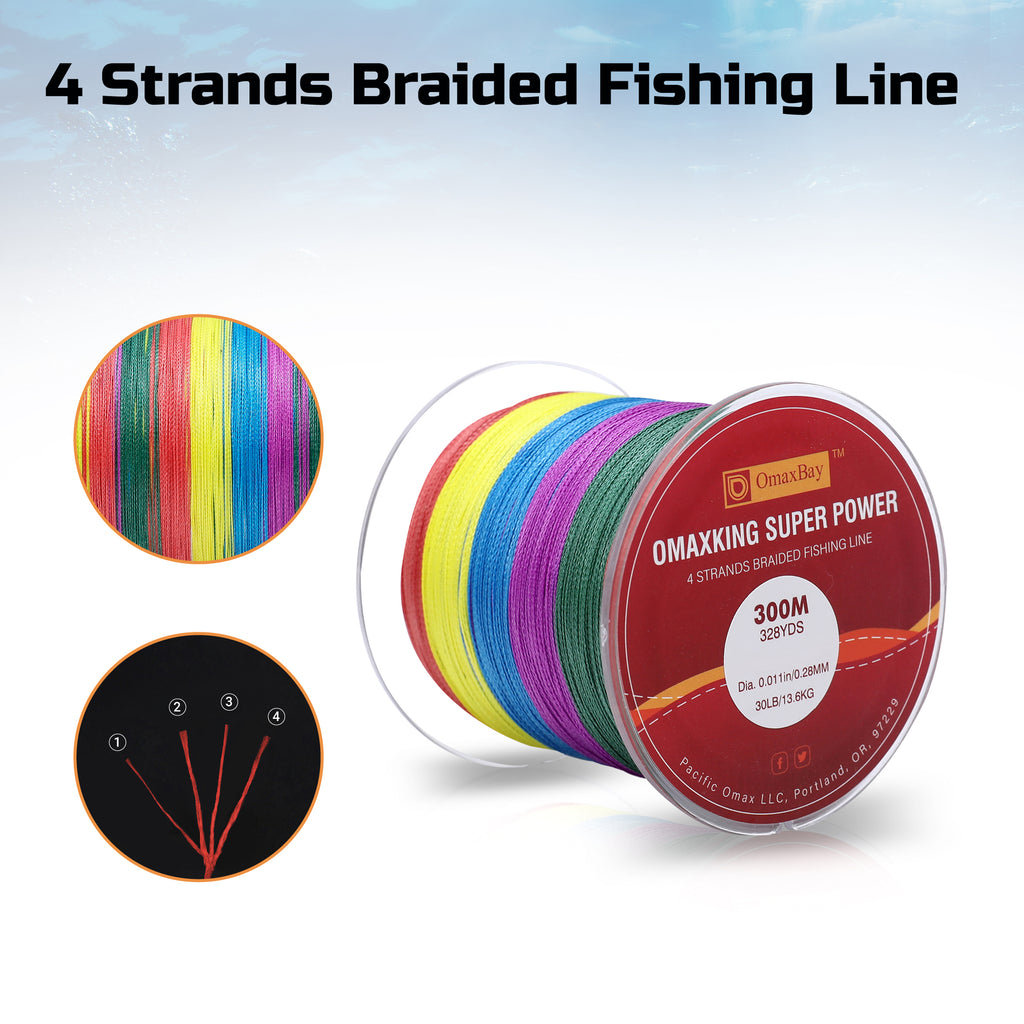 X4 Braided Fishing Line-328yds-Multi Color – OmaxBay