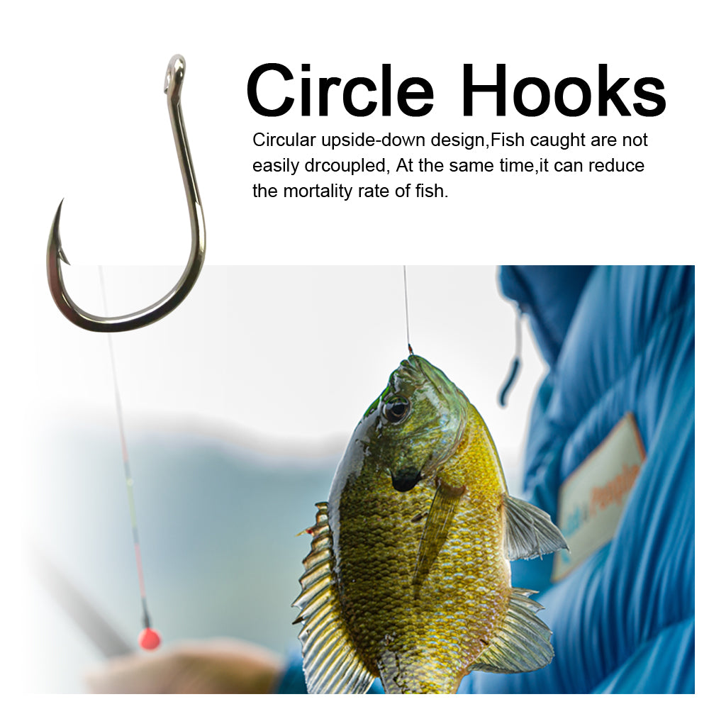 OMAXBAY High Circle Carbon Steel Fishing Hooks Set- Singal Pack