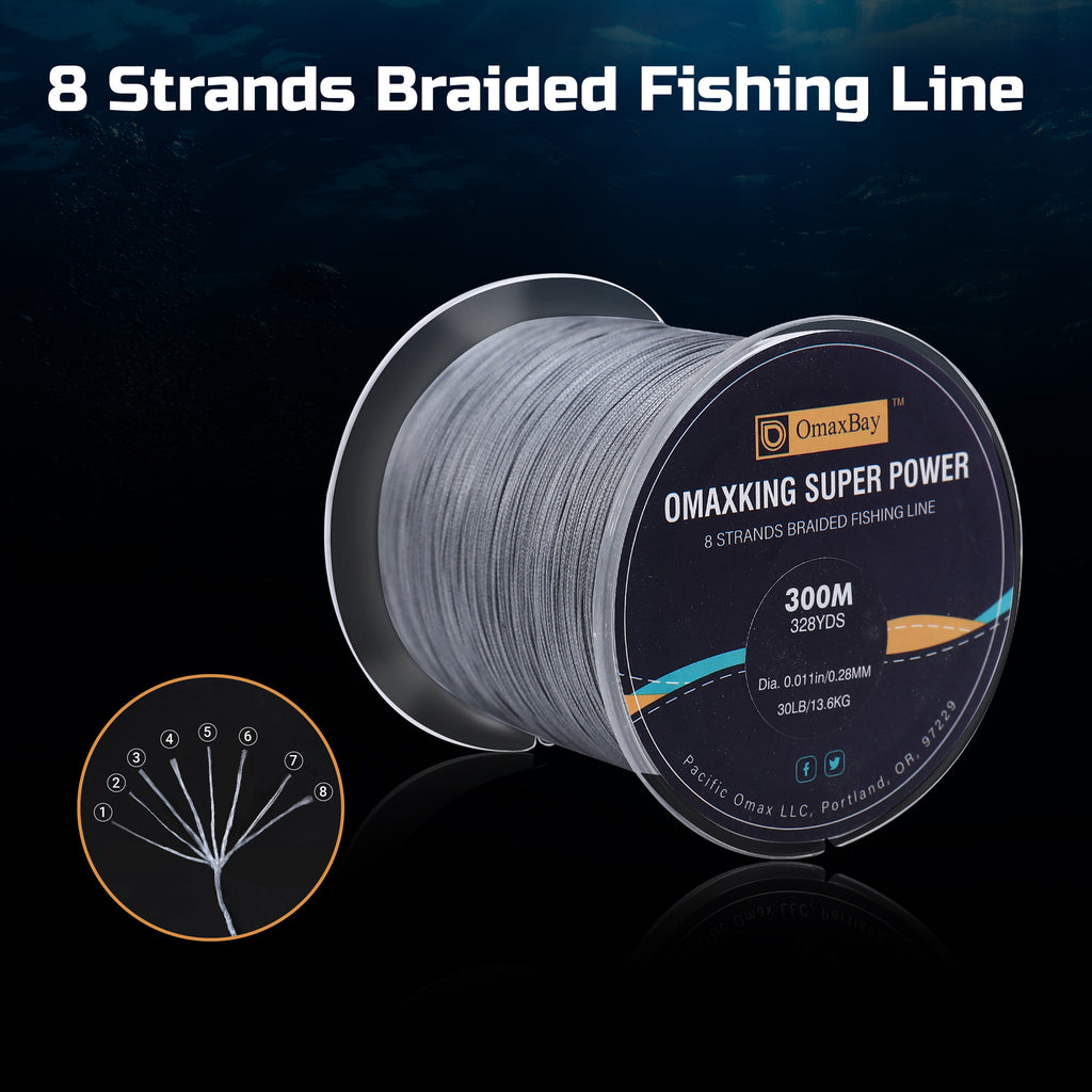 steel braided fishing line X8 Braided Fishing Line-546yds-Gray – OmaxBay